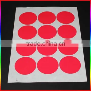 Red Self Adhesive Fluorescent Sticker in Round thumbnail-1