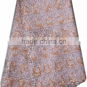 African Organza Lace With Sequins Embroidery CL8115-1pink thumbnail-1