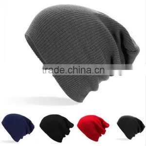 High Quality Promotional Custom Winter Warm Beanie Plain Color Knitted Hat thumbnail-6