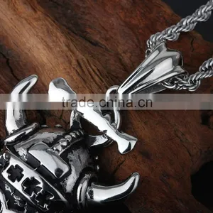 Stainless Steel Casting Unique Skull Style Horn Pendant thumbnail-5