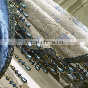 New Curtain Design 2016 !100% Polyester Luxury Jacquard Fabric Valance Macrame Drapery Curtain thumbnail-2