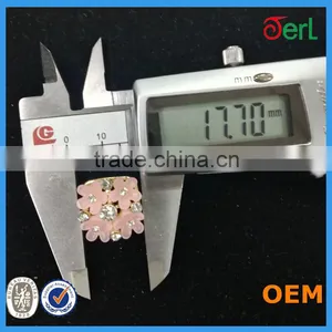 Alloy Flower Button Rhinestone Button thumbnail-3