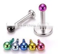 Customized Fashion 316l Surgical Prong Opal Bioflex CZ Crystal Monroe Bar Lip Labret Stud Lip Piercing Jewelry thumbnail-1