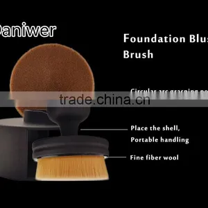 New Arrival O! Circle Oval Brush Style Foundation Makeup Air Brush Loose Powder Synthetic Hair Brush Big One thumbnail-1