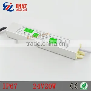 dc 24v 20w Waterproof Ip67 Constant Voltage Led Driver , Outdoor Switching Power Supply thumbnail-1