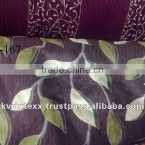 Leafy Silk Curtain Fabric thumbnail-1