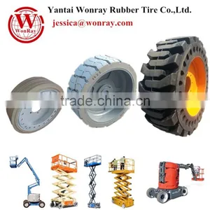 Solid Wheel Scissor Lift Tire for 5 Ton Hydraulic Scissor Lift Made in China thumbnail-1