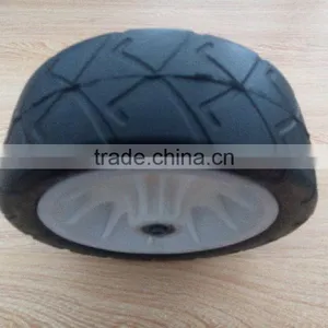 Wide Wheel Plastic Rim PU Wheel for Folding Wagon thumbnail-1