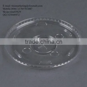 Custom Disposable Clear Plastic Cold Drink Cup Lid With Straw Slot for 16,20 and 24oz Cup thumbnail-6