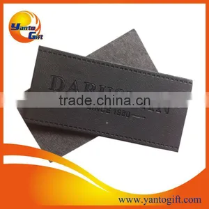Custom Logo Embossed Black Leather Patch thumbnail-1