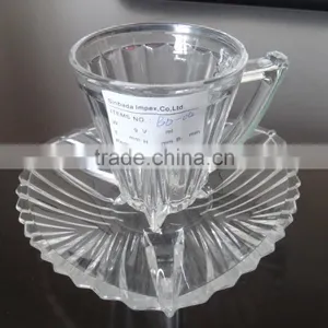 Wholesale Personalized Small Glass Tea Cup and Saucer Sets thumbnail-1