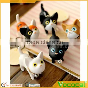 Vinyl Cat Doll Pendant Metal Stainless Steel Key Ring Keychain thumbnail-6
