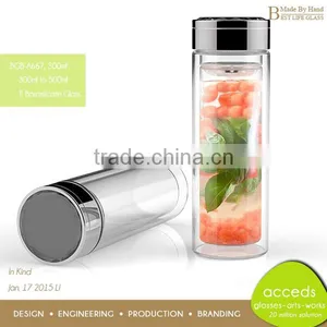 Heat-Resistant Cheap Handmade Promotion Glass Bottle With Tea Infuser thumbnail-6