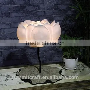 Resin Decorative Purity White Lotus Flower Table Desk Lamp thumbnail-3