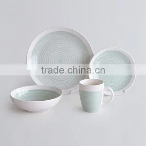 16pcs Coupe Dinnerware Set, Stoneware With Handpainting thumbnail-4