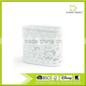 White Metal Punched Decorative Magnetic Pen Pencil Holder thumbnail-1