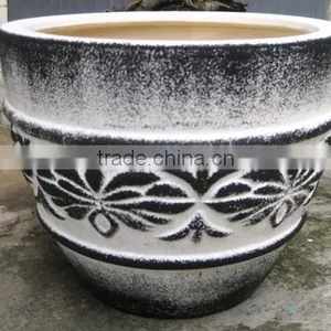 Indoor Wash Vase - Indoor Pottery With Round Rim and Pattern Outside thumbnail-1