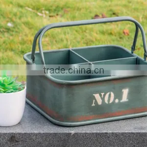 Home Accessories Table Decoration Metal Garden Flower Pot With Double Handles thumbnail-2