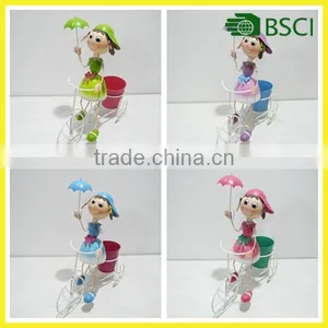 YS14345RV1.RV2.RV3.RV4 Express China Popular Garden Girl With Umbrella Iron Bicycle Home Decor thumbnail-1