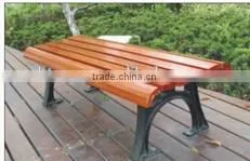 Backless Wood Bench Wood Park Bench Cast Iron and Wood Garden Bench thumbnail-1