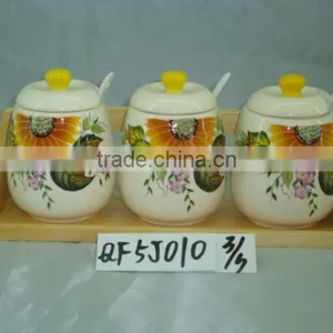 Sugar Pot(ceramic Kitchenware,condiment Canister,salt & Pepper Container) thumbnail-1