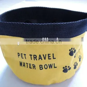 Folding Waterproof Nylon Pet Travel Water Bowl thumbnail-3