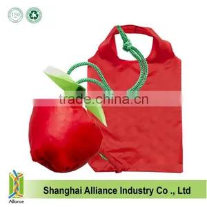 2015 Fashion New Apple Shape Design Folding Tote Bag Polyester Shopping Bag Foldable thumbnail-1