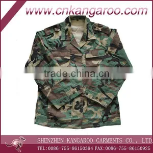 High Quality and Cheap Stock Lot/ 65% Polyester 35% Cotton Woodland Camouflage Uniform/full Set/jacket&pant&cap thumbnail-1