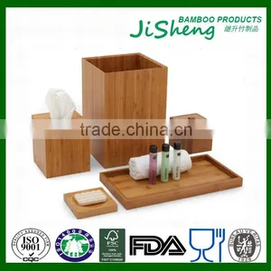 Eco-friendly Bamboo Bathroom Accessories Set thumbnail-1