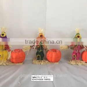 Straw and Fabric Scarecrow for Autumn and Harvest Decoration thumbnail-5