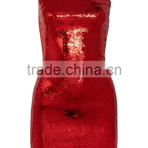 Chic One-shoulder Sparkling Sequin Fabirc Mini Dress Latest Club Party Dresses HSD5612 thumbnail-5