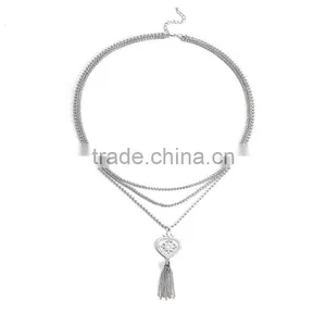 Big Brand ZA Multi Chain Pendant Sweater Necklace Jewelry Hot Sale thumbnail-6