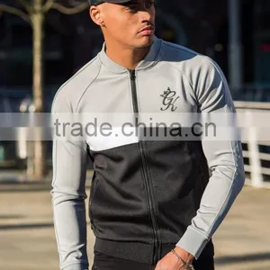 Fashion Style Mens 100% Polyester Baseball Jacket Full Zipper Tracksuit Top Panel Raglan Long Sleeve Hoodie Jacket thumbnail-1
