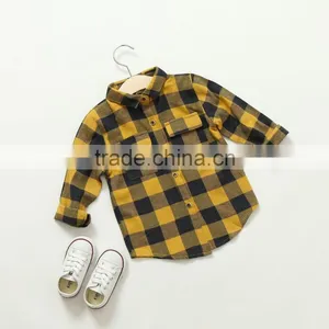 2-8 Years Wholesale 2017 New Fashion Full Sleeve Kids Blouses Cotton Autumn Plaid Boys Shirts thumbnail-4