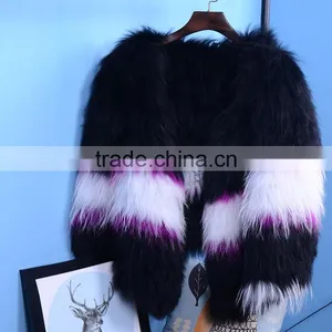 Real Raccoon Fur Jackets Ladies' Furry Overcoat Natural Raccoon Fur Coat for Women Winter Fashion Fur Coats thumbnail-1
