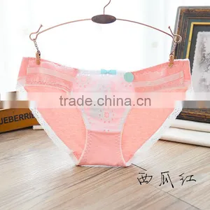 Women's Cheap Cute Cotton Lace Hipster Panty Pants Young Girls Cotton Briefs thumbnail-5