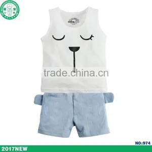 2017 Combed Cotton Cute Pattern Summer Children Clothing Baby Clothes thumbnail-3