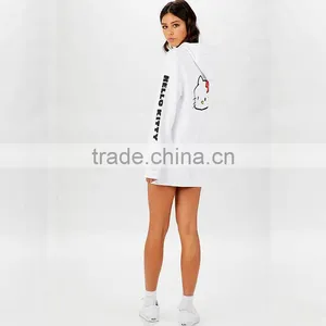 Cute off White Hoodie Custom Logo Ladies Long Sleeve Hoodie With Prints thumbnail-4