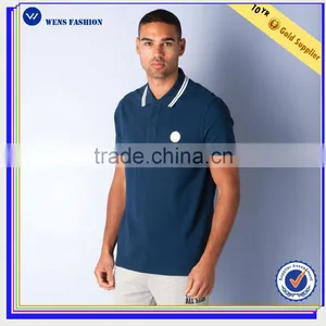 Custom Two Button Short Sleeve Golf 100% Cotton Mens Polo Shirt thumbnail-1