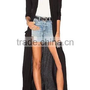 2017 Latest Plus Size Long Sleeve Knee Length Wholesale Knitted Women Long Cadigan Sweater thumbnail-5