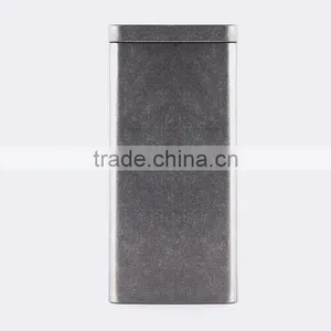 Factory Direct Sale Square Black Frosted Packing Metal Tea Tin Box General Packaging Tin Case Custom Wholesale thumbnail-2