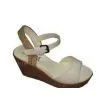 Comfortable PU Material Black Ladies Wedge Sandals With 9.5cm Heels thumbnail-1