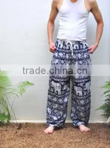 New Harem Pants Bohemian Gypsy Hippies Boho Animal Elephant Peacock Camel Thai Palazzo Pants Rayon Batik Ethnic Trouser Gypsian thumbnail-3