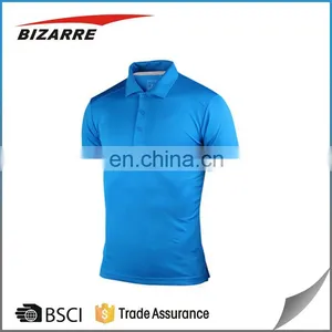 Compressed Blank Bamboo Blue Polo Shirt Custom Logo thumbnail-1