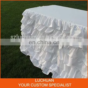 Luxury Organza High Quality Ruffled Wedding Table Skirting thumbnail-6