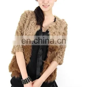 Real Lamb Fur Jacket With Tuscany Style for Women Wear Yellow Coat thumbnail-2