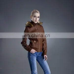 High Quality Jacket With Cap PU Leather Women Cool Beautiful Jacket thumbnail-3
