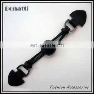 Black Small Leather Toggle Buttons thumbnail-1