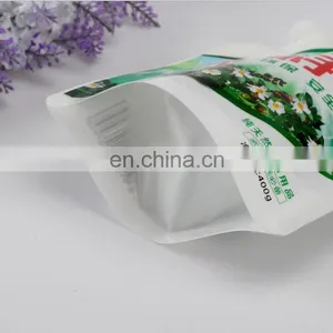 Manufacture Customized 400g Clear Plastic Reusable Food Spout Pouch for Plant Soybean Power Pouch Bag thumbnail-3