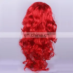 Party Wigs,red Long Wave Syntheic Wig for Carnival P-W187 thumbnail-3